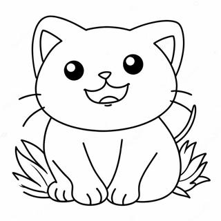 Sleepy Monster Cat Coloring Page 27033-24685