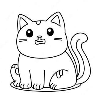 Sleepy Monster Cat Coloring Page 27033-24686