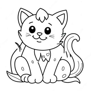 Sleepy Monster Cat Coloring Page 27033-24687