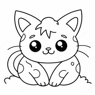 Sleepy Monster Cat Coloring Page 27033-24688