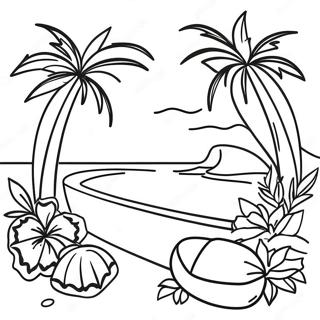 Tropical Aloha Scene Coloring Page 27043-24694