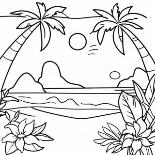 Tropical Aloha Scene Coloring Page 27043-24696