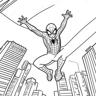 Spider Man Tom Holland Swinging Coloring Page 27063-24709