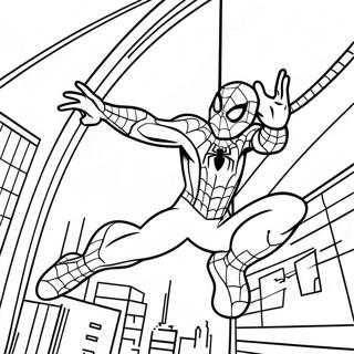 Spider Man Tom Holland Swinging Coloring Page 27063-24710