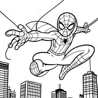 Spider Man Tom Holland Swinging Coloring Page 27063-24711