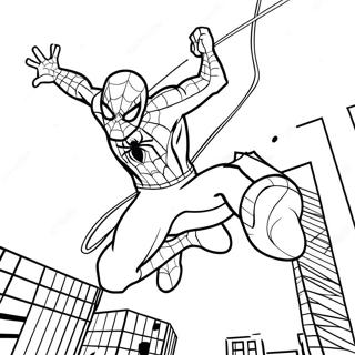 Spider Man Tom Holland Swinging Coloring Page 27063-24712