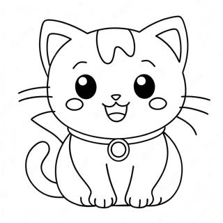 Cute Anime Cat Coloring Page 27073-24717