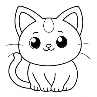 Cute Anime Cat Coloring Page 27073-24719