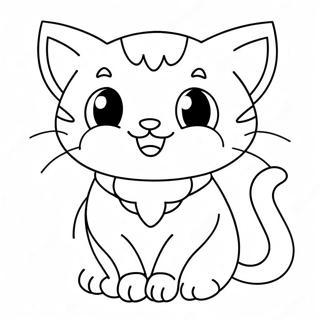 Cute Anime Cat Coloring Page 27073-24720