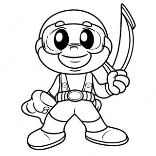 Mikey In Action Coloring Page 27083-24727