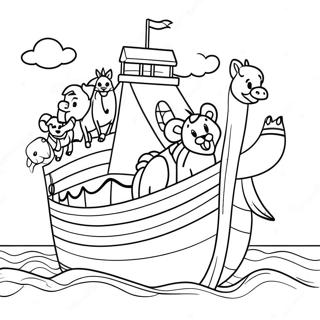 Colorful Animals On Noah S Ark Coloring Page 2708-2207