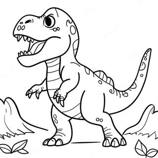 T Rex Roaring Dinosaur Coloring Page 27103-24742