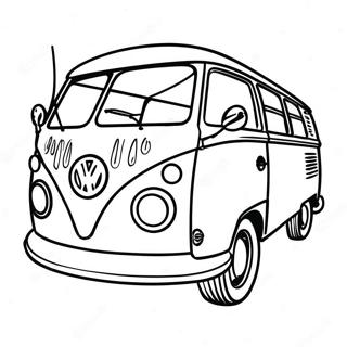 60s Retro Volkswagen Bus Coloring Page 27123-24758