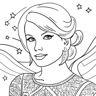 Taylor Swift In Starry Night Coloring Page 27133-24765