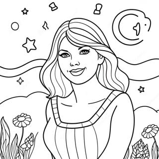 Taylor Swift In Starry Night Coloring Page 27133-24766