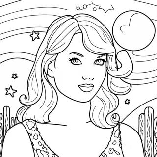 Taylor Swift In Starry Night Coloring Page 27133-24768