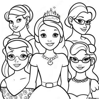 Vintage Hipster Disney Princesses Coloring Page 27143-24776