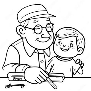 Happy Fathers Day Grandpa Coloring Pages