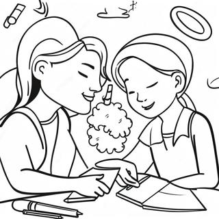 Diverse Friends Working Together Coloring Page 27173-24797