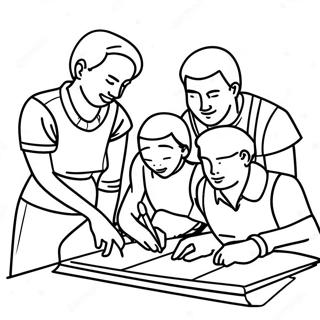 Diverse Friends Working Together Coloring Page 27173-24798