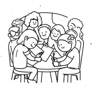 Diverse Friends Working Together Coloring Page 27173-24800