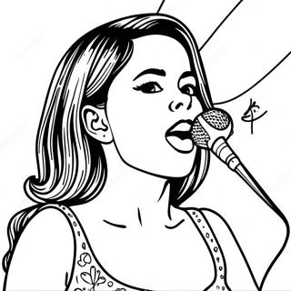 Selena Gomez Singing On Stage Coloring Page 27203-24821