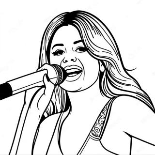 Selena Gomez Singing On Stage Coloring Page 27203-24823