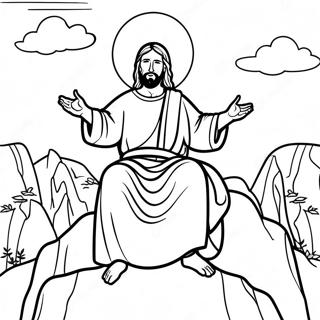 Jesus Teaching On The Mount Coloring Page 27213-24829