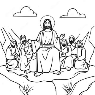 Jesus Teaching On The Mount Coloring Page 27213-24832