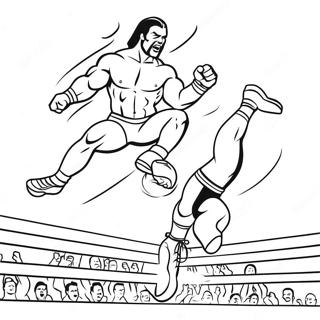 Wwe Wrestler Jumping On Opponent Coloring Page 27223-24840