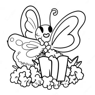 Butterfly Popcorn Coloring Page 2728-2223