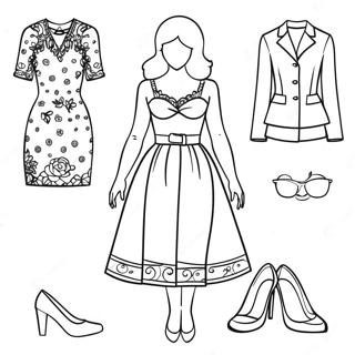 Stylish Dress Up Fashion Coloring Page 272-223