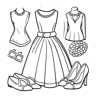 Stylish Dress Up Fashion Coloring Page 272-224