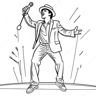 Bruno Mars Performing On Stage Coloring Page 27314-24903