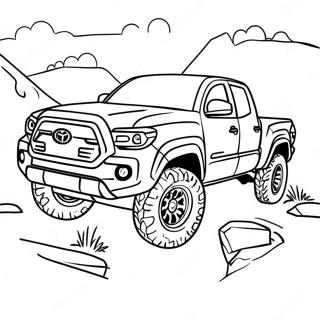 Classic Toyota Tacoma Off Roading Coloring Page 27334-24919