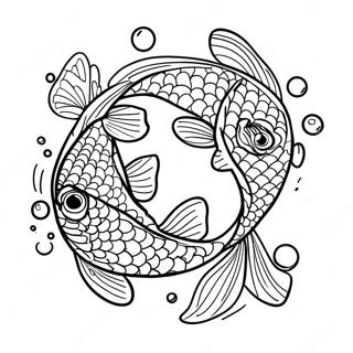 Colorful Koi Fish Swimming In Pond Coloring Page 27344-24925