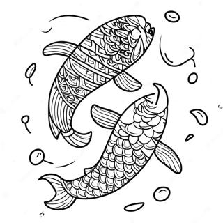 Colorful Koi Fish Swimming In Pond Coloring Page 27344-24926