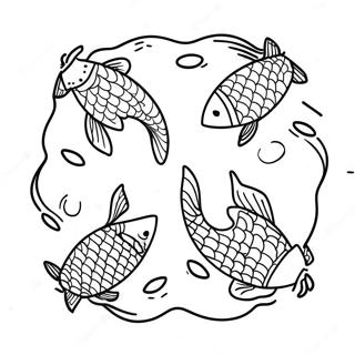 Colorful Koi Fish Swimming In Pond Coloring Page 27344-24928