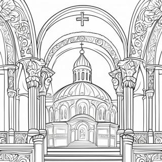 Orthodox Church Interior Coloring Page 27364-24941