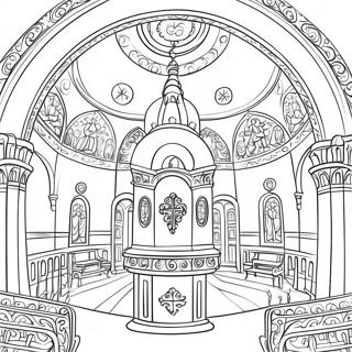 Orthodox Church Interior Coloring Page 27364-24942