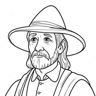 Easy Pilgrim Coloring Page 27373-24946