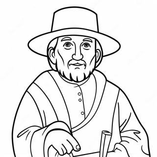 Easy Pilgrim Coloring Page 27373-24947