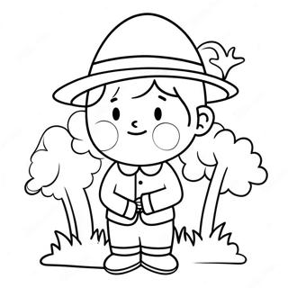 Cute Pilgrim Boy Coloring Page 27374-24950