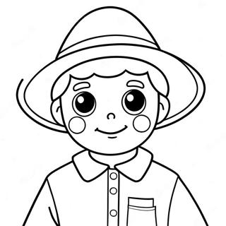 Cute Pilgrim Boy Coloring Page 27374-24951