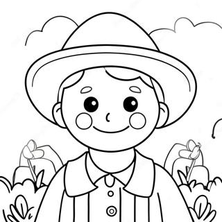 Cute Pilgrim Boy Coloring Page 27374-24952