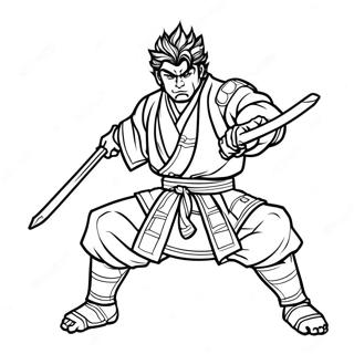 Giyu Tomioka In Battle Stance Coloring Page 27384-24957