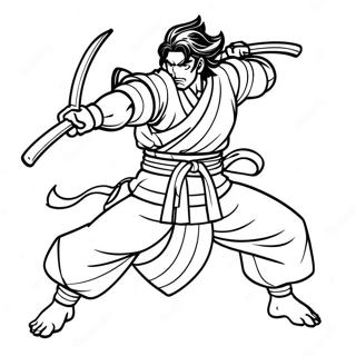 Giyu Tomioka In Battle Stance Coloring Page 27384-24958