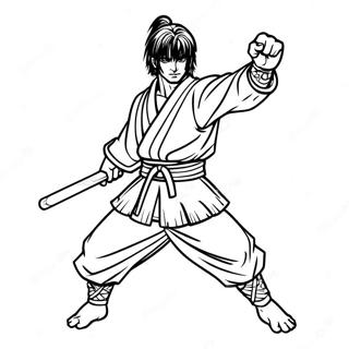 Giyu Tomioka In Battle Stance Coloring Page 27384-24959