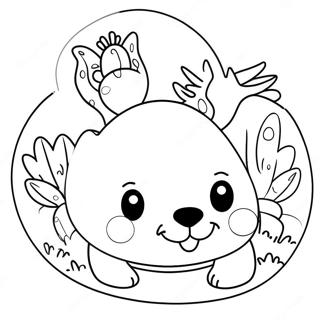 Cute Oval Animals Coloring Page 27404-24974