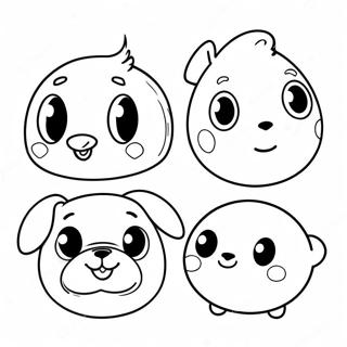 Cute Oval Animals Coloring Page 27404-24976